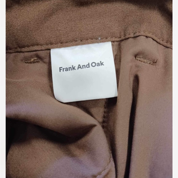 Frank And Oak Wool Blend Brown Trousers Size 6 - Picture 5 of 8